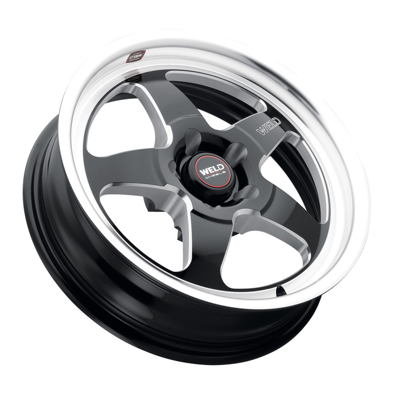 Weld Ventura Drag 15x10 / 5x120.65 / 7.27 BS / 78.1 HB - Gloss Black Milled - Non-BL Wheel