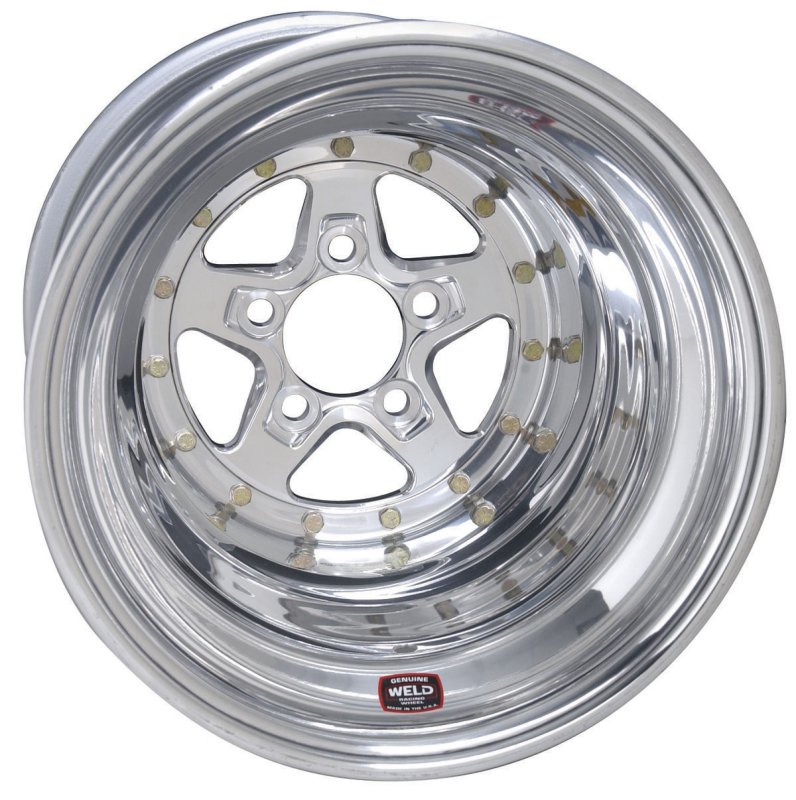 Weld Alumastar 15x14 / 5x4.5 / 5 BS / 3.18 HB - Polished Center - Polished Shell - Non-BL Wheel