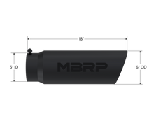 Load image into Gallery viewer, MBRP Universal Tip 6in OD Angled Rolled End 5in Inlet 18in Lgth Black Finish Exhaust