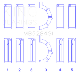 King Engine Bearings Chrysler/Jeep 287Ci 4.7L (Size +0.75mm) Main Bearing Set