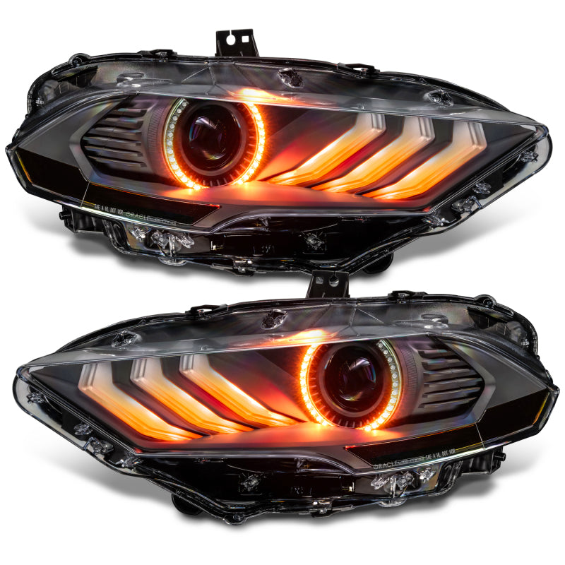 Oracle Lighting 18-23 Ford Mustang Dynamic ColorSHIFT LED Headlights - Black Series NO RETURNS