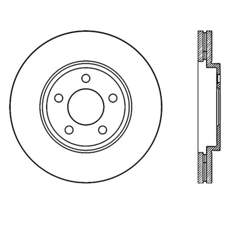 StopTech 03-09 Lincoln Town Car / 03-09 Mercury Grand Marquis Front Right Slotted & Drilled Rotor