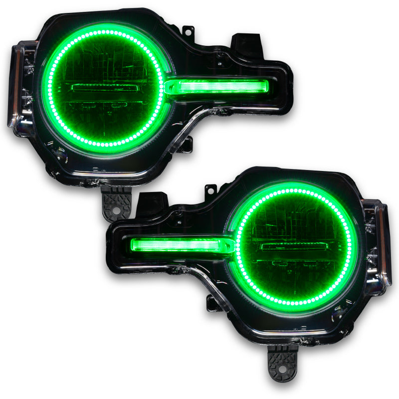 Oracle 21-22 Ford Bronco Headlight Halo Kit w/DRL Bar - Base Headlights -w/RF Controller NO RETURNS