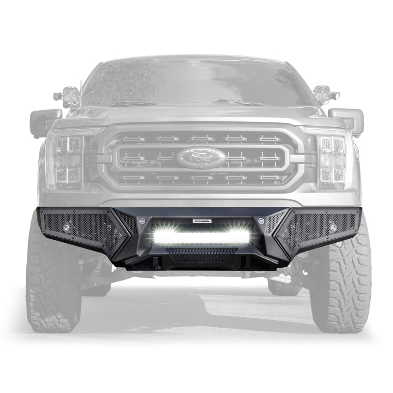 Go Rhino 21-23 Ford F-150 (4dr) Element Front Bumper w/ Power Bar - Tex. Blk