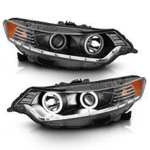 Load image into Gallery viewer, ANZO 2009-2012 Acura Tsx Projector Headlights w/ Halo Black (CCFL) (HID Compatible)