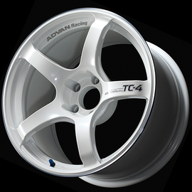 Advan TC4 18x9.5 +45 5x100 Racing White Metallic and Ring Wheel