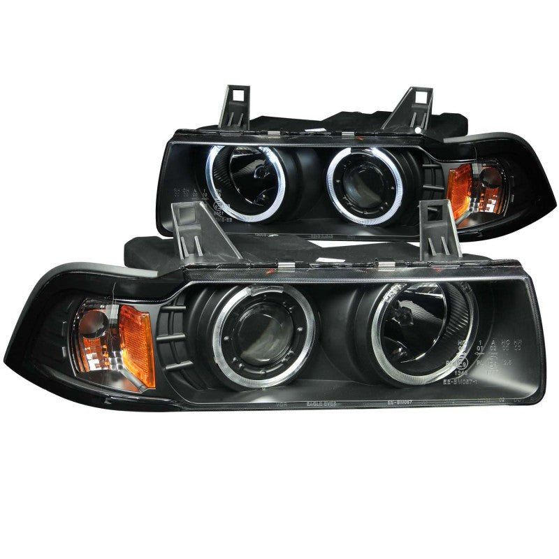 ANZO 1992-1998 BMW 3 Series E36 Projector Headlights w/ Halo Black (CCFL) G2