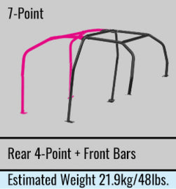 Cusco 7-Point, Front & Rear with Diagonal Bar, 4/5 Passenger, Dash Through-Type. Chromoly 40mm OD.