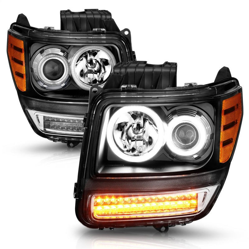 ANZO 2007-2012 Dodge Nitro Projector Headlights w/ Halo Black (CCFL) G2