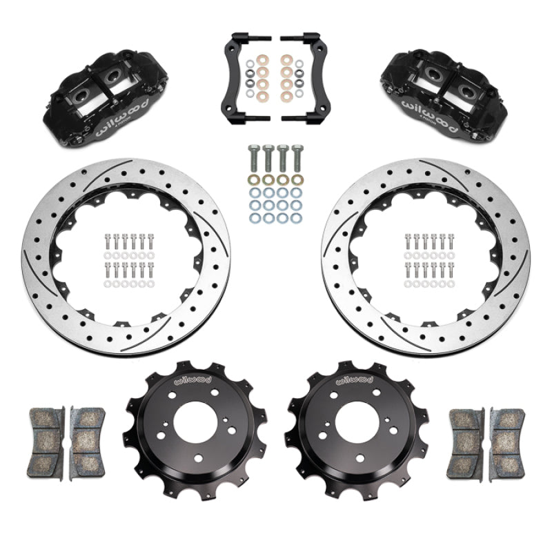 Wilwood 89-02 Nissan Skyline Superlite 4R Rear BBK w/ 13.50in Diameter D/S Rotor - Black