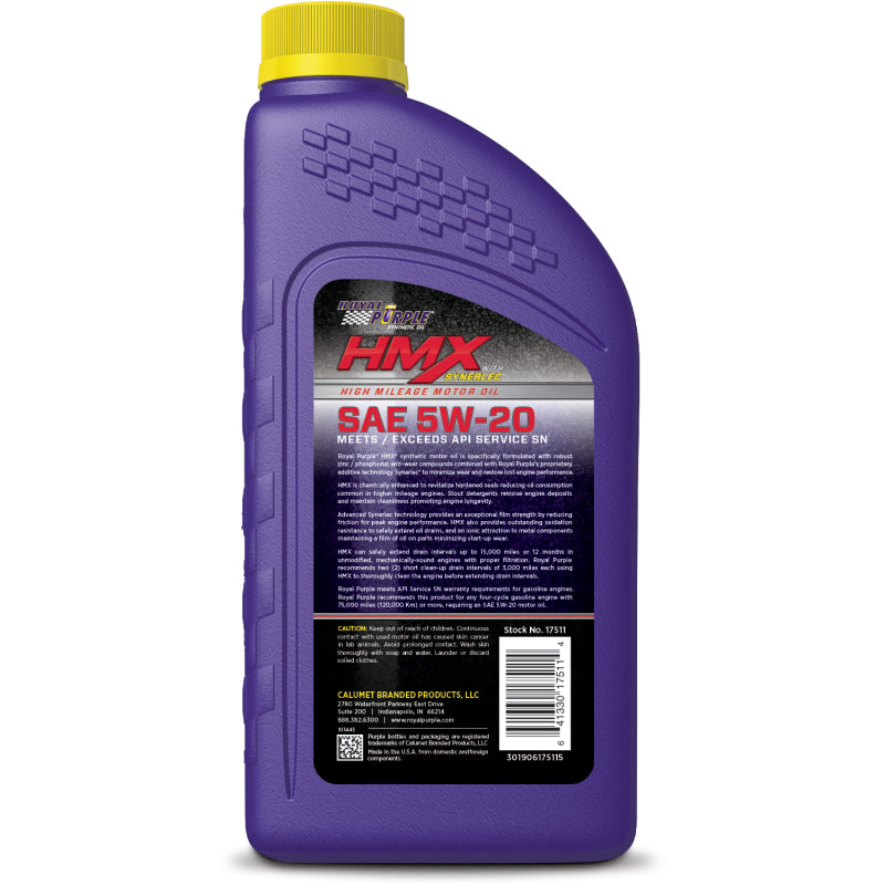 Royal Purple HMX Premium Synthetic High Mileage 5W20 Motor Oil - 1 Quart