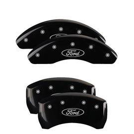 MGP 4 Caliper Covers Front and Rear 22-24 Ford Maverick Powder Coat Finish - Blk w/ Silv. Ford Logo