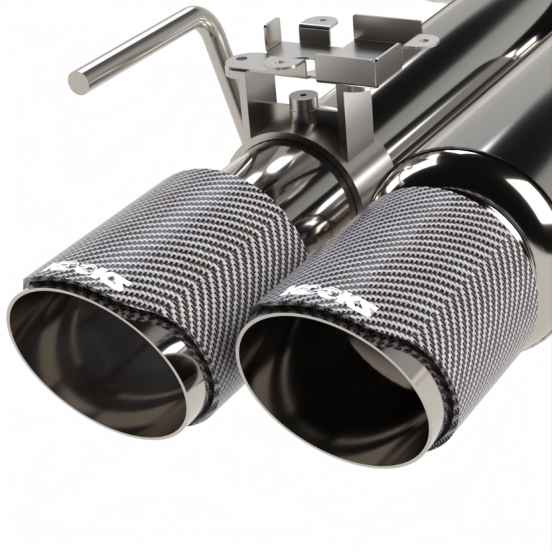 Kooks 18-24 Ford Mustang GT 5.0 3in. Valved Shotgun Cat-Back Exhaust - Carbon Tips