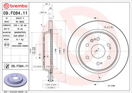 Brembo OE 21-22 Cadillac Escalade/2022 GMC Sierra 1500/21-22 Yukon UV Coated Brake Disc - Rear