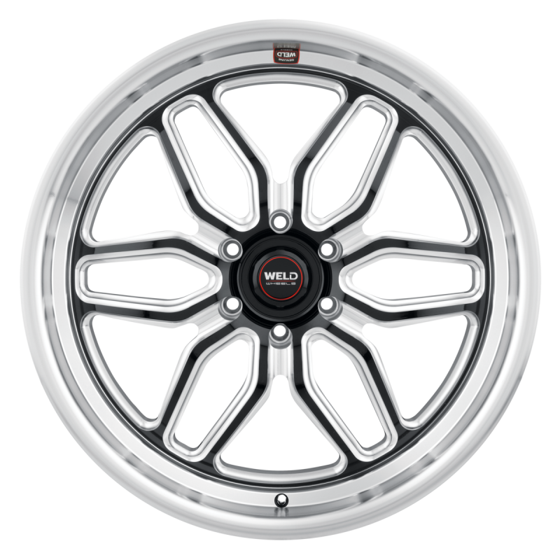Weld Laguna 6 22x9.5 6x139.7 ET25 6.23 BS - Gloss Black Milled - Non-Beadlock