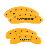 MGP 4 Caliper Covers Engraved Front & Rear Mopar Yellow Finish Black Char 2018 Jeep Wrangler