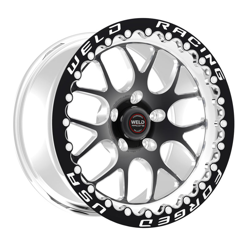 Weld S77 15x8.33 / 5x4.75 BP / 4.5in. BS Black Wheel (Medium Pad) - Black Single Beadlock MT