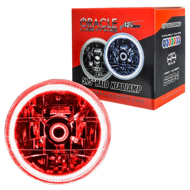 Oracle Pre-Installed Lights 5.75 IN. Sealed Beam - Red Halo NO RETURNS