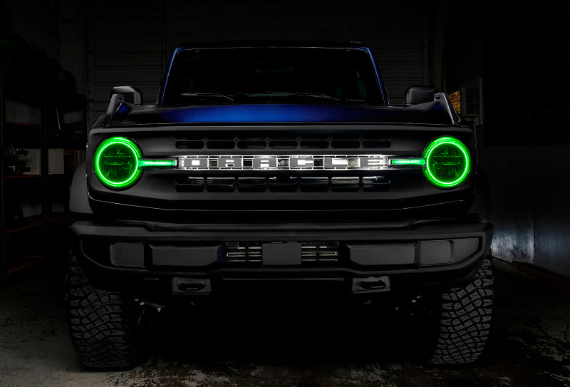 Oracle 21-22 Ford Bronco Headlight Halo Kit w/DRL Bar - Base Headlights -w/2.0 Controller NO RETURNS