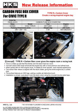 Load image into Gallery viewer, HKS DRY CARBON FUSE BOX COVER FK8