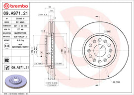 Brembo OE 18-22 Buick Enclave/19-22 Chevrolet Blazer/18-22 Traverse UV Coated Brake Disc - Front
