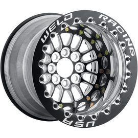 Weld Tuner Import 15x8 / 4x100mm BP / 5in. BS Black CTR Black Single Beadlock MT