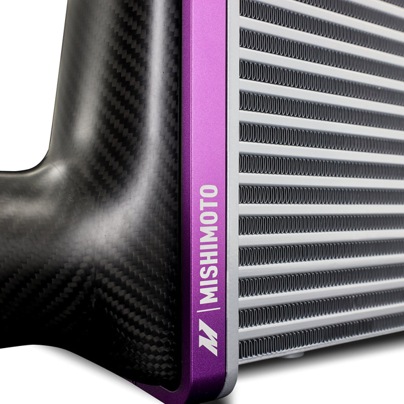 Mishimoto Universal Carbon Fiber Intercooler - Gloss Tanks - 600mm Gold Core - C-Flow - GR V-Band