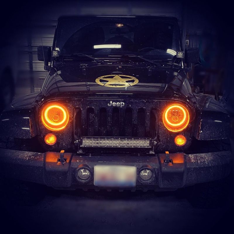 Oracle 7in High Powered LED Headlights - Black Bezel - ColorSHIFT No Controller NO RETURNS