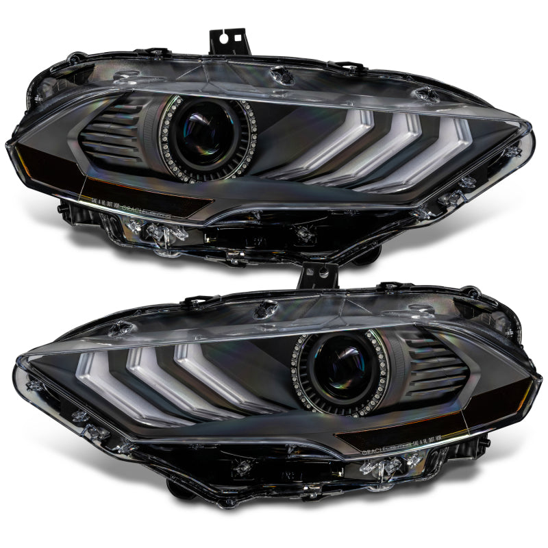 Oracle Lighting 18-23 Ford Mustang Dynamic ColorSHIFT LED Headlights - Black Series NO RETURNS