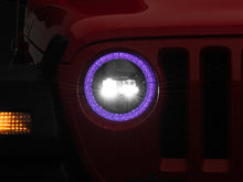 Load image into Gallery viewer, Raxiom 18-22 Jeep Wrangler JL/JT Axial 9-Inch LED Headlights w/RGB Halo- Blk Housing (Clear Lens)