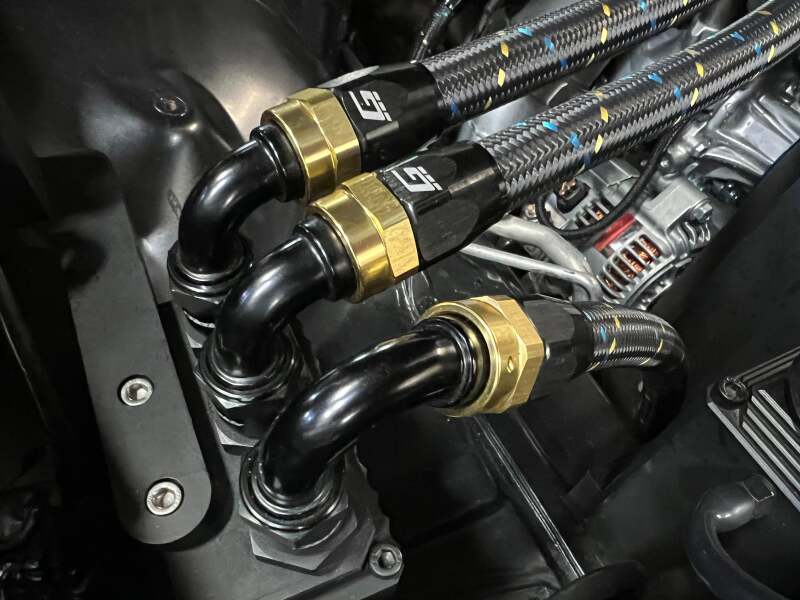 GReddy AN04 30 DEGREE HOSE END SWIVEL BLACK/GOLD ANODIZED