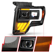 Load image into Gallery viewer, ANZO 09-14 Ford F-150 Full LED Proj Headlights w/Initiation Feature - Black