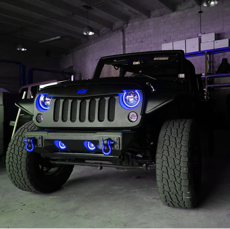 Oracle 7in High Powered LED Headlights - Black Bezel - ColorSHIFT 2.0 NO RETURNS