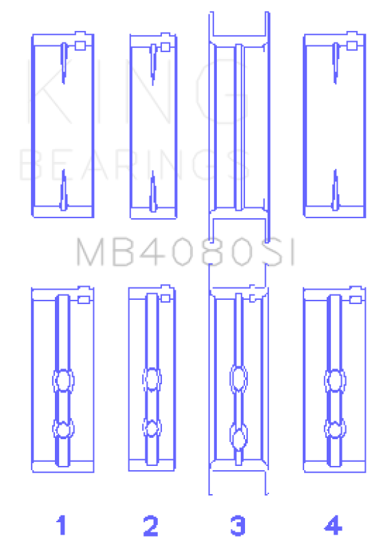 King Engine Bearings GMC 2.8L/3.4L V6 173Ci/207Ci (Size +1.0mm) Main Bearing Set