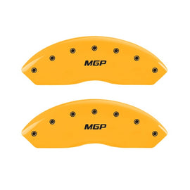 MGP 2 Caliper Covers Engraved Front MGP Yellow Finish Black Characters 2006 Jeep Wrangler