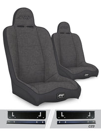 PRP Jeep Wrangler CJ7/YJ Daily Driver High Back Suspension Seats Kit (Pair) - Gray