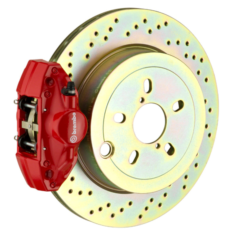 Brembo 92-98 318i/325i/328i Rear GT BBK 2 Piston Cast 2pc 294x19 1pc Rotor Drilled-Red