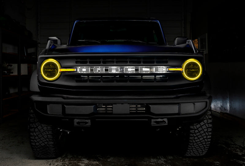 Oracle 21-22 Ford Bronco Headlight Halo Kit w/DRL Bar - Base Headlights -w/2.0 Controller NO RETURNS