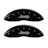 MGP Front set 2 Caliper Covers Engraved Front JEEP Black finish silver ch