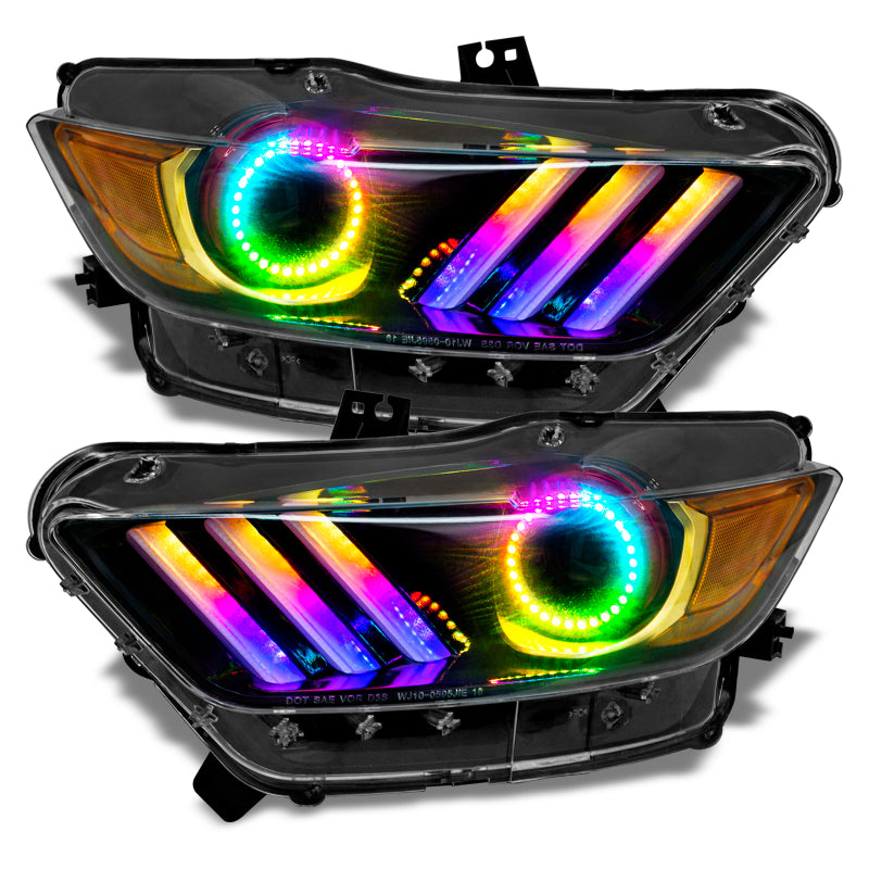 Oracle 15-17 Ford Mustang V6/GT/Shelby Dynamic DRL  w/ Halo Kit - ColorSHIFT - Dynamic NO RETURNS