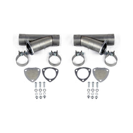 Granatelli 2.5in Aluminized Mild Steel Manual Dual Exhaust Cutout w/Slip Fit & Band Clamps