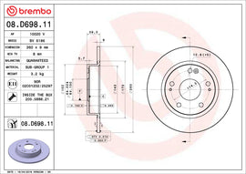 Brembo OE 16-24 Honda Civic/19-22 Insight UV Coated Brake Disc - Rear