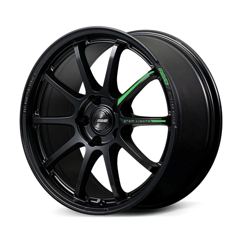 Gram Lights 57NR LIMITED II 18x8.5 +38 5-120 Semigloss Black Wheel w/ Black Cap/Stickers/Air Valve