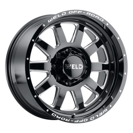 Weld Stealth 20x10 / 8x165.1 / 4.76 BS / 125.1 HB - Gloss Black Milled - Non-BL Wheel