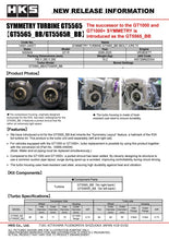 Load image into Gallery viewer, HKS SYMMETRY TURBINE GT5565 BB 3BOLT A/R 0.73