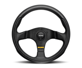 Momo Team Steering Wheel 300 mm - 4 Black Leather/Black Spokes