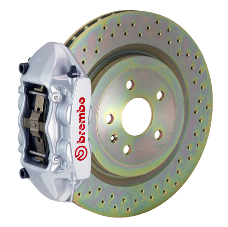 Brembo SS Rear GT BBK 4 Piston Cast 365x28 1pc Rotor Drilled-Silver