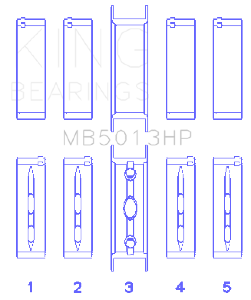 King Engine Bearings Chevy LS1/LS2/LS4/LS6 Performance Main Bearing Set - Size 010X
