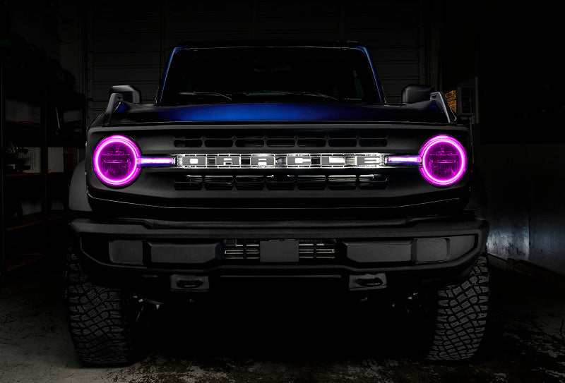 Oracle 21-22 Ford Bronco Headlight Halo Kit w/DRL Bar - Base Headlights -w/2.0 Controller NO RETURNS