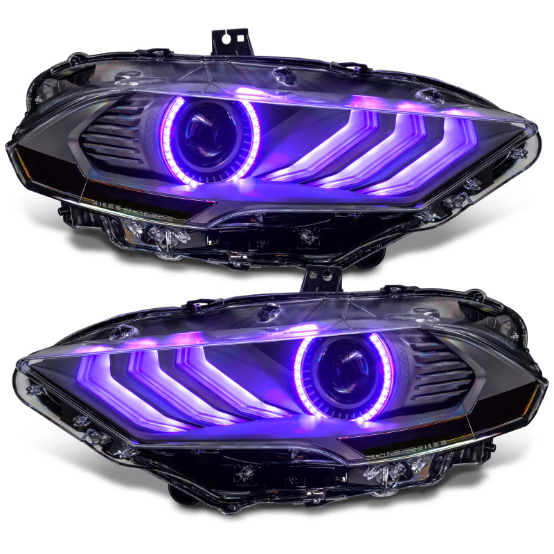 Oracle Lighting 18-23 Ford Mustang Dynamic ColorSHIFT LED Headlights - Black Series NO RETURNS